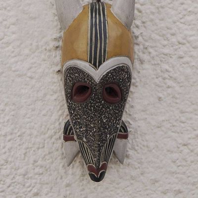 Alternate image for African Sese Wood Antelope Mask Crafted in Ghana Traditional Antelope