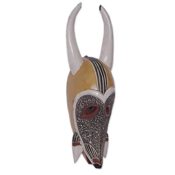 Alternate image for African Sese Wood Antelope Mask Crafted in Ghana Traditional Antelope