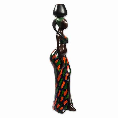 Alternate image for Hand Carved Albesia Wood Statuette Ohemaa III