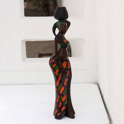 Alternate image for Hand Carved Albesia Wood Statuette Ohemaa III