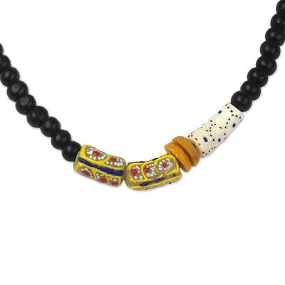 Alternate image for Sese Wood and Recycled Glass Beaded Necklace True Grace