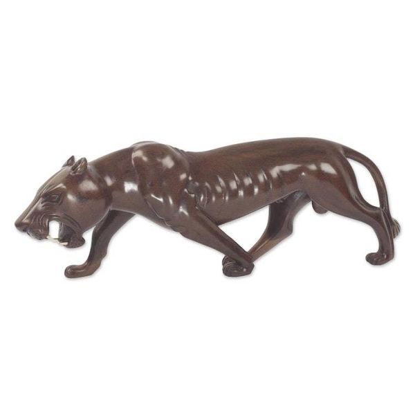 Alternate image for Ebony Wood Panther Hand Carved by African Artisan Panther