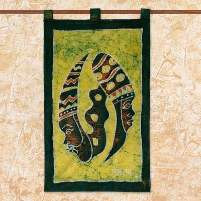 Alternate image for Batik wall hanging Gye Nyame Duality