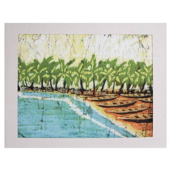 Alternate image for Batik art Holiday Scene