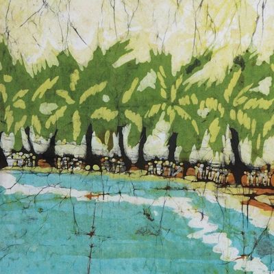 Alternate image for Batik art Holiday Scene