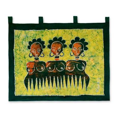 Alternate image for Batik wall hanging Beauty Comb II