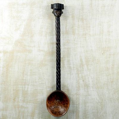 Alternate image for Hand Carved African Wood Spoon Sculpture for Wall Decor Ohenemaa Attle