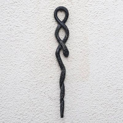 Alternate image for Snake Design Decorative African Walking Stick Carved by Hand Owo