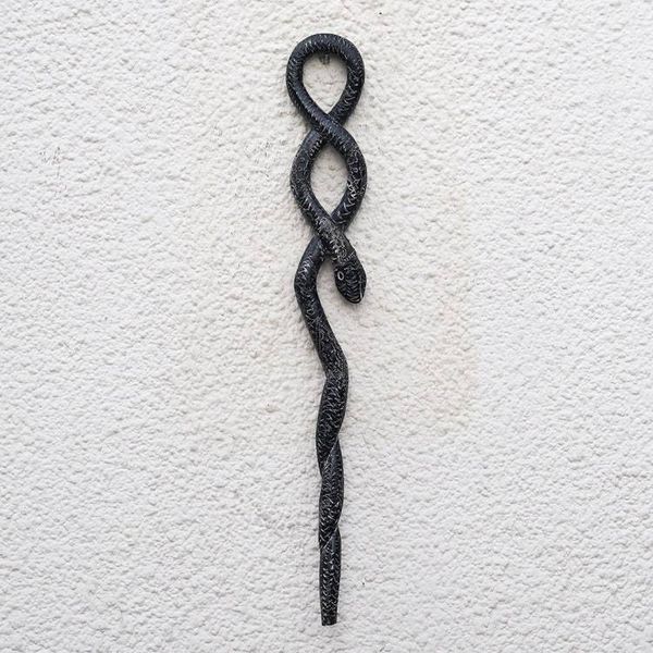 Alternate image for Snake Design Decorative African Walking Stick Carved by Hand Owo