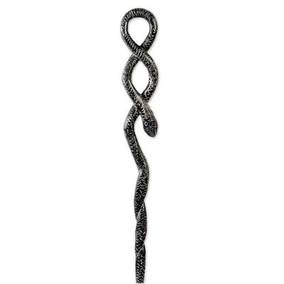 Alternate image for Snake Design Decorative African Walking Stick Carved by Hand Owo
