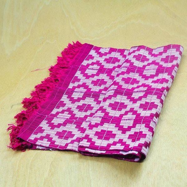Alternate image for Geometric Rayon Kente Shawl in Mulberry from Ghana 17 In. Mulberry Royalty