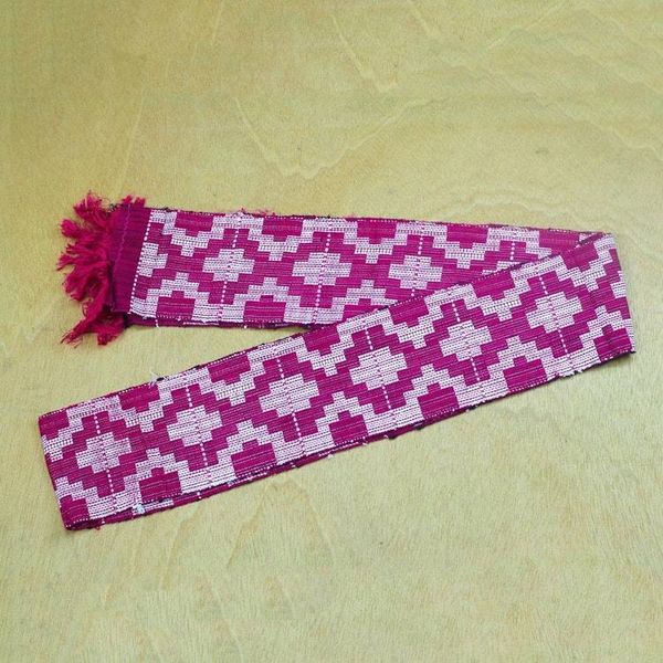 Alternate image for Geometric Rayon Blend Kente Scarf in Mulberry 4 In. Mulberry Royalty