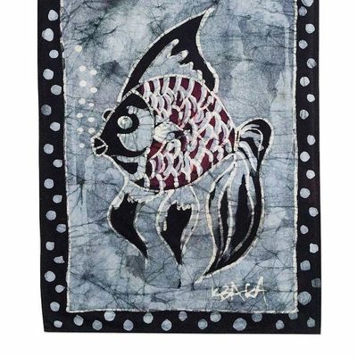 Alternate image for Ghanaian Batik Fish-Motif Wall Hanging Underwater Charm