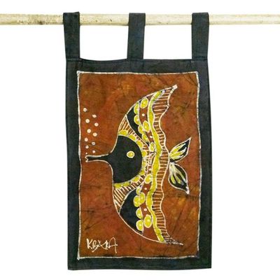 Alternate image for Ghanaian Cotton Wall Hanging with Underwater Scene Underwater Freedom
