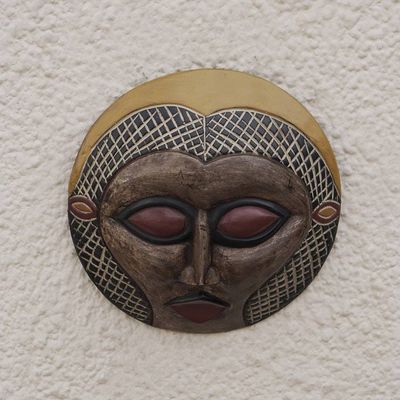 Alternate image for African Ewe Sese Wood Mask Crafted in Ghana Ndokutsu Blessing