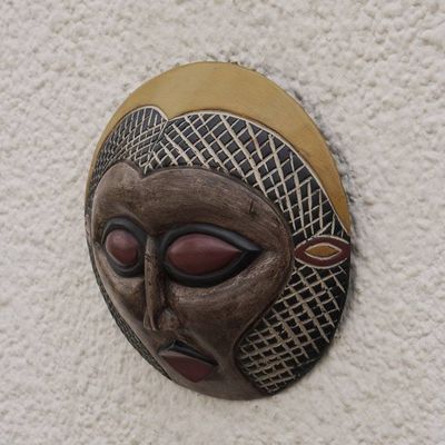 Alternate image for African Ewe Sese Wood Mask Crafted in Ghana Ndokutsu Blessing