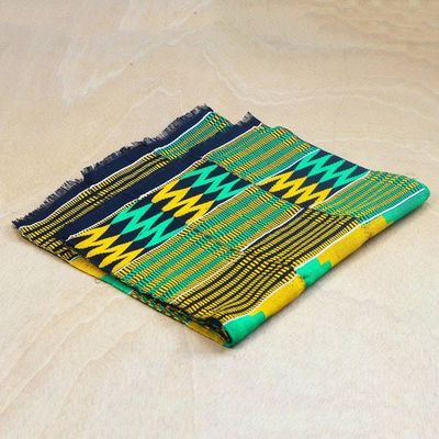 Primary image for Zigzag Pattern Rayon and Cotton Blend Kente Shawl from Ghana Pride of Africa