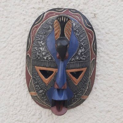 Alternate image for African Wood Mask Carved and Painted by Hand in Ghana The Sky Is The Limit