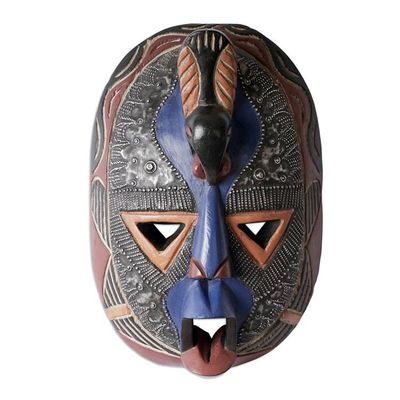 Alternate image for African Wood Mask Carved and Painted by Hand in Ghana The Sky Is The Limit