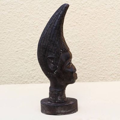 Alternate image for African Sese Wood Bust Sculpture from Ghana Chief Bust