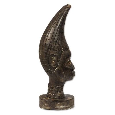 Alternate image for African Sese Wood Bust Sculpture from Ghana Chief Bust