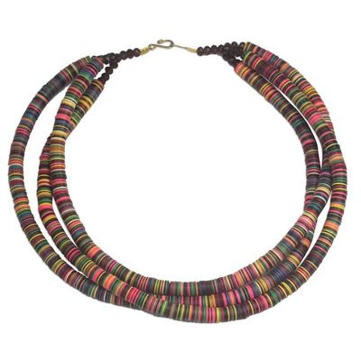 Alternate image for Multi-Colored Recycled Plastic and Glass Beaded Necklace Gathering of Colors