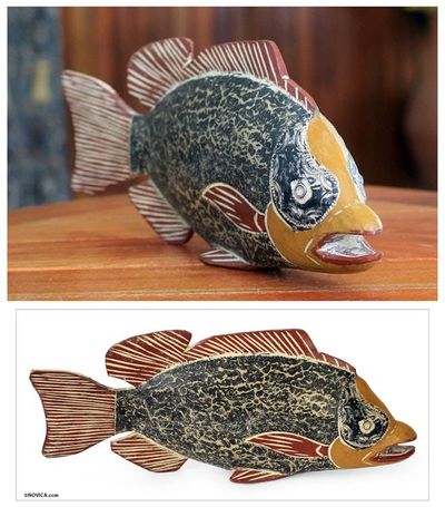 Alternate image for Artisan Crafted African Fish Sculpture African Odaa Fish