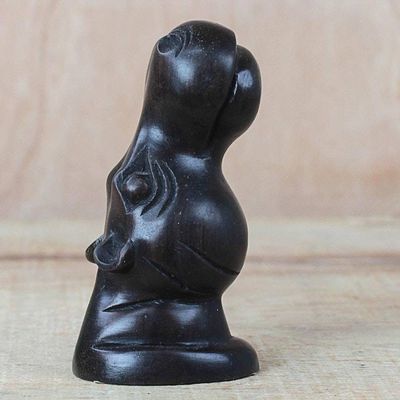 Primary image for Ebony Wood Hippo Bust Sculpture from Ghana Hippo Head