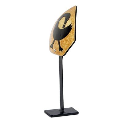 Alternate image for Dried Calabash Gourd Statuette with Sankofa Bird Adinkra Sankofa Altar