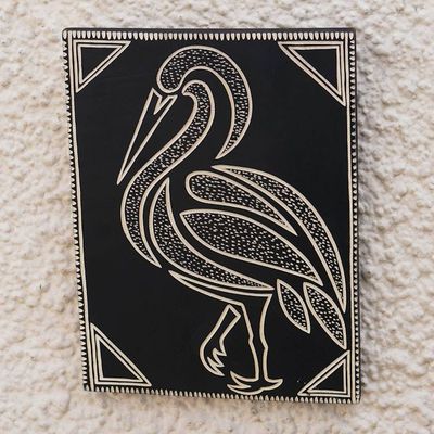 Alternate image for Hand-Carved Sese Wood Bird Wall Art from Ghana Bird Grace