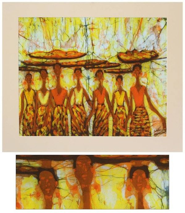 Alternate image for Unique Batik Cotton Wall Art from Africa Brisk Business