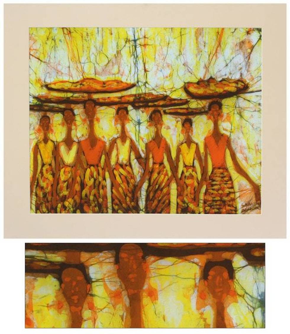 Unique Batik Cotton Wall Art from Africa 'Brisk Business'