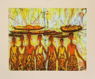 Alternate image for Unique Batik Cotton Wall Art from Africa Brisk Business