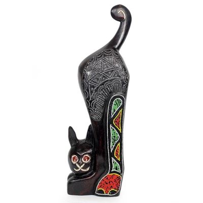 Alternate image for Beaded African Cat Sculpture Abyssinian Cat