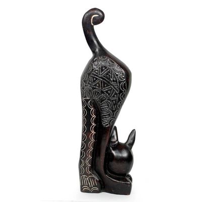 Alternate image for Beaded African Cat Sculpture Abyssinian Cat