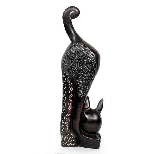 Alternate image for Beaded African Cat Sculpture Abyssinian Cat