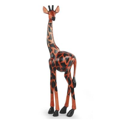 Alternate image for Fair Trade African Carved Wood Standing Giraffe Sculpture Proud Giraffe