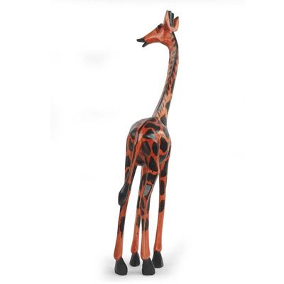 Alternate image for Fair Trade African Carved Wood Standing Giraffe Sculpture Proud Giraffe