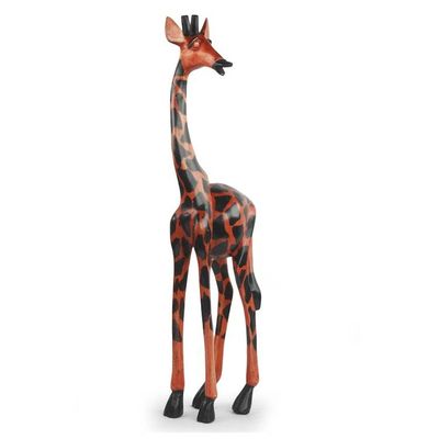 Alternate image for Fair Trade African Carved Wood Standing Giraffe Sculpture Proud Giraffe