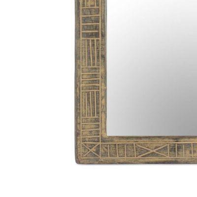 Alternate image for Hand Crafted Wood Wall Mirror from Ghana Ohemaa