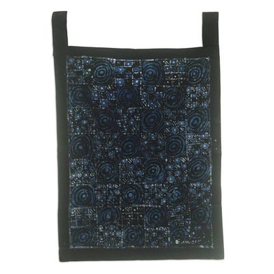 Primary image for Blue and Black Batik-Dyed Cotton Wall Hanging Thinking Alike