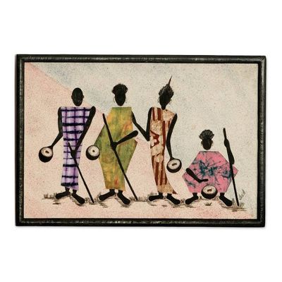 Main image for African Cotton Batik Wall Art By the Roadside