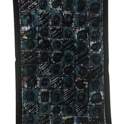 Alternate image for Hand-Dyed Batik Wall Hanging from Ghana Indigenous Motifs