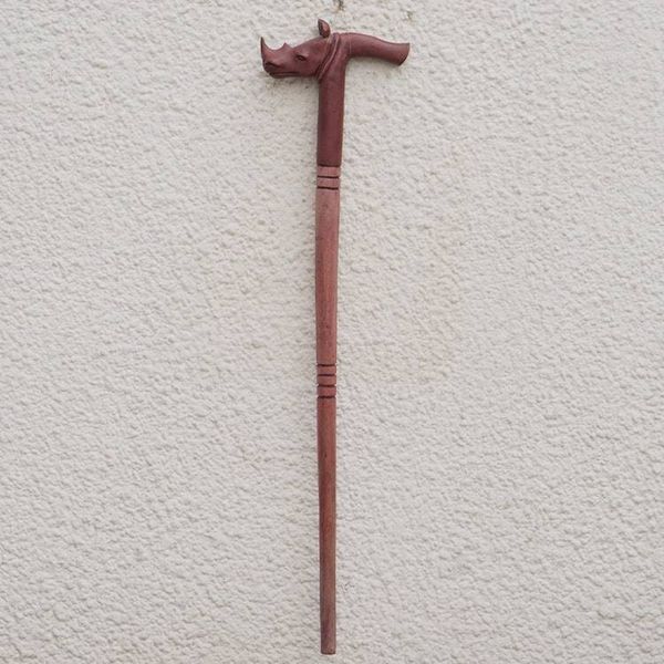 Alternate image for Unique Wood Walking Stick Rhinoceros