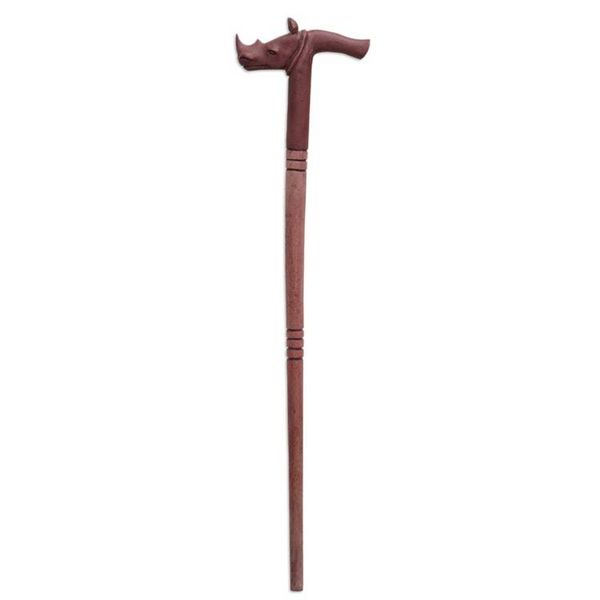 Alternate image for Unique Wood Walking Stick Rhinoceros
