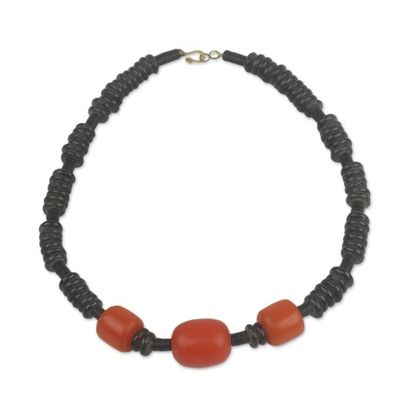 Alternate image for Handcrafted Necklace with Recycled Glass Beads Dodzi