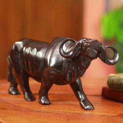 Primary image for African Cape Buffalo Sculpture Hand Carved from Teak Wood Cape Buffalo