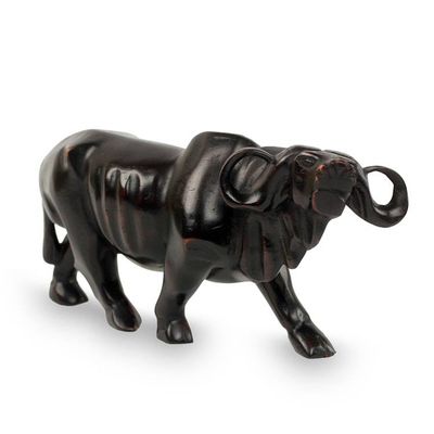 Alternate image for African Cape Buffalo Sculpture Hand Carved from Teak Wood Cape Buffalo