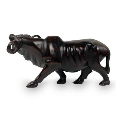 Alternate image for African Cape Buffalo Sculpture Hand Carved from Teak Wood Cape Buffalo