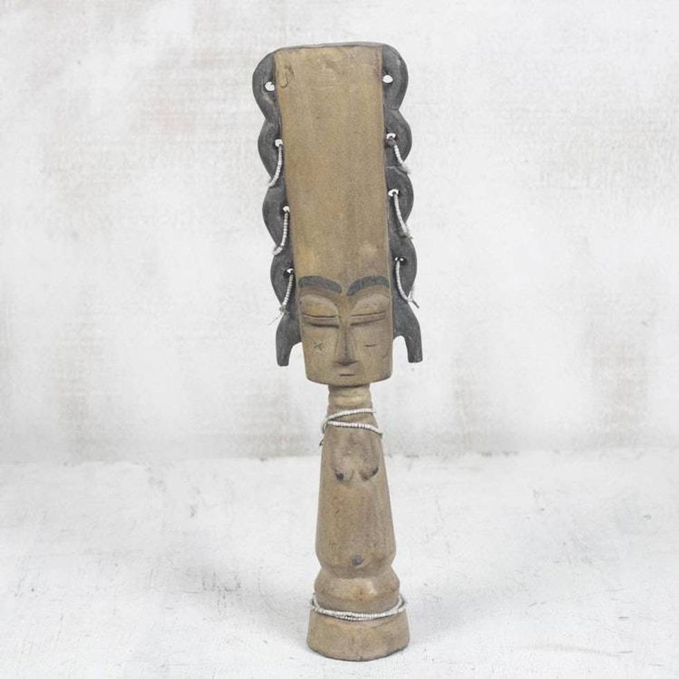 Wood Fertility Doll Sculpture 'Fante Fertility Doll I'